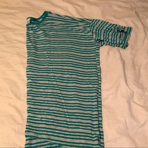 Lularoe XL Irma. Teal and gray stripe. EUC.